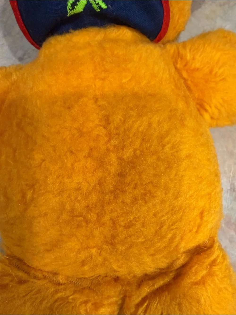 Fisher Price 1975 Freddy Bear Plush #418 Vintage Squeaker Toy Apple Bib Works